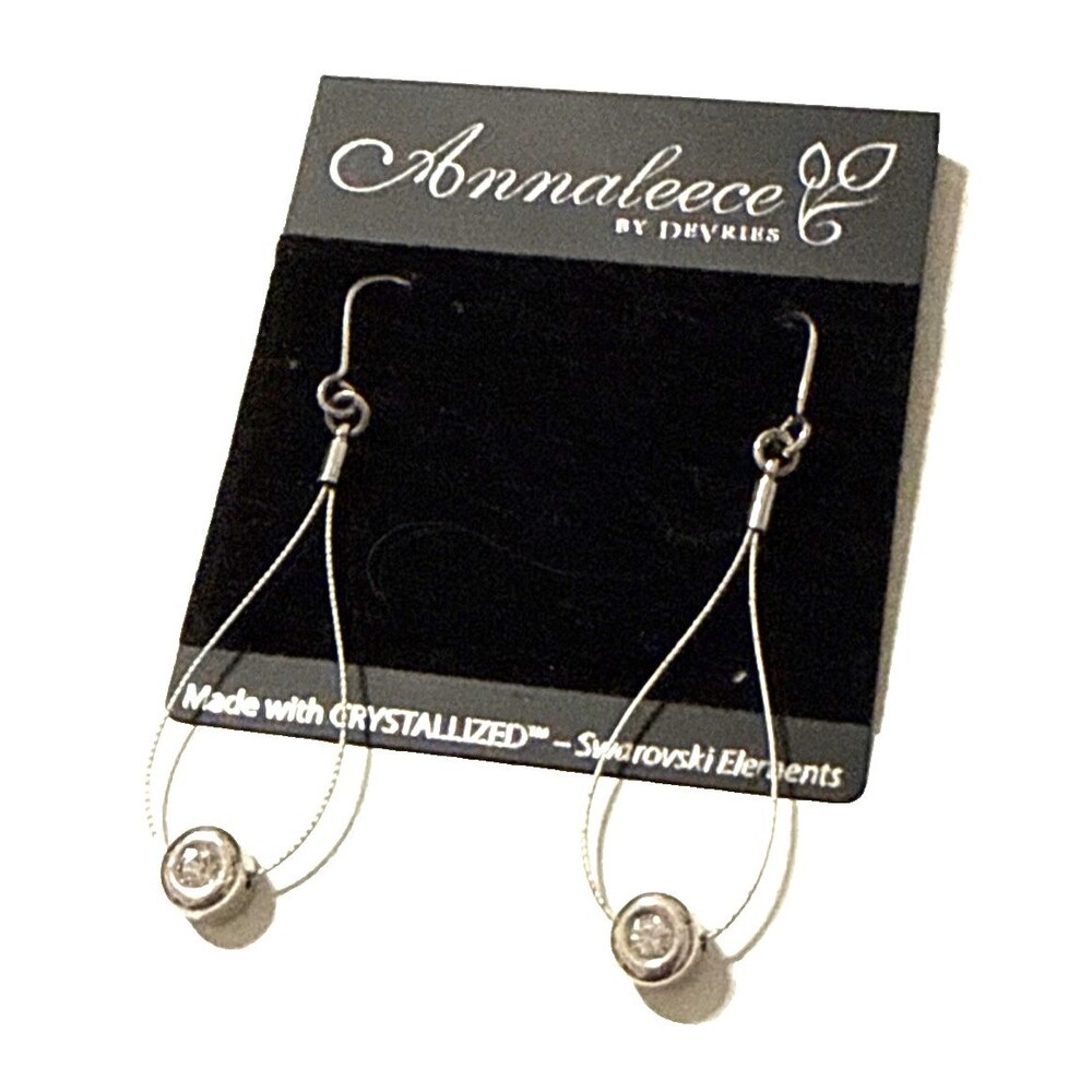 Annaleece by Devries Earrings Swarovski Crystals Dangle Pierced 2" Drop New NWT